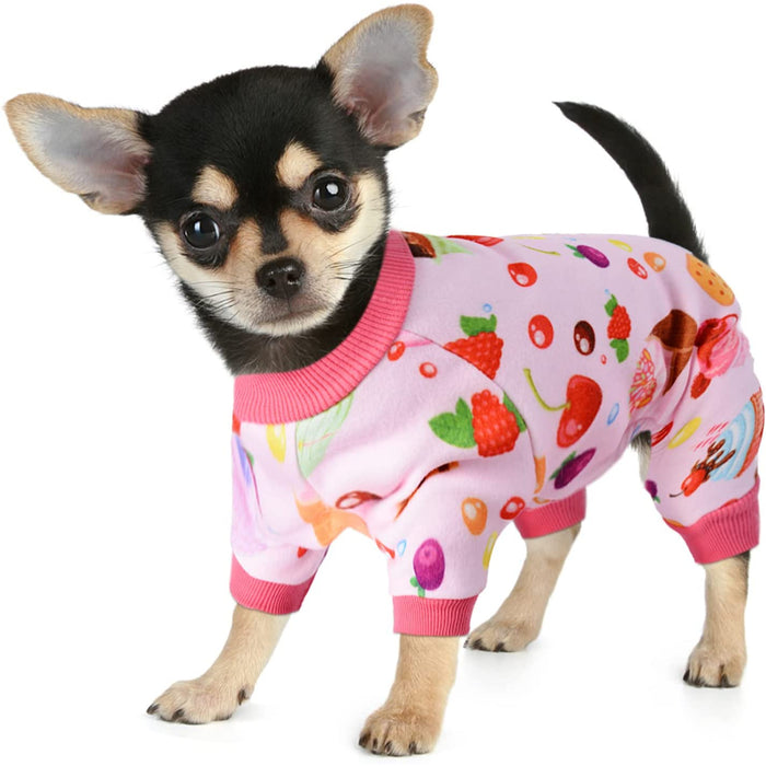 Dog Pajamas Jumpsuit For Small Dogs, Chihuahua Pajamas, Warm Tiny Dog Clothes Outfit