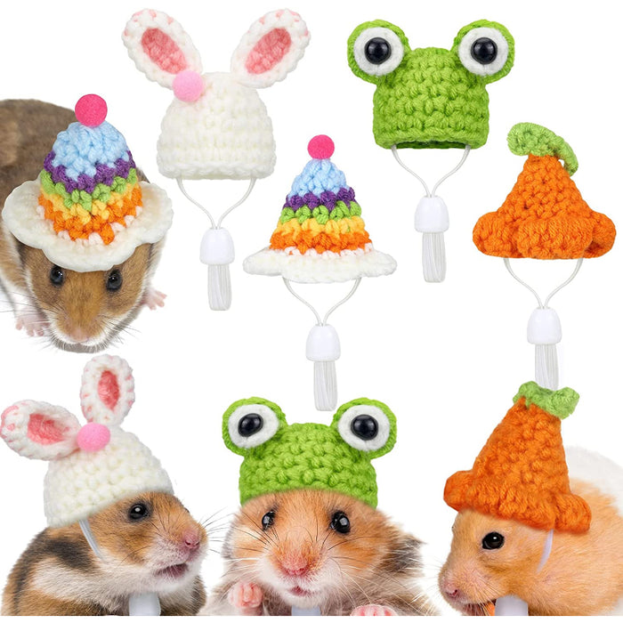 Hat Mini Small Animals With Adjustable Strap Lovely Hand Knitted Frog