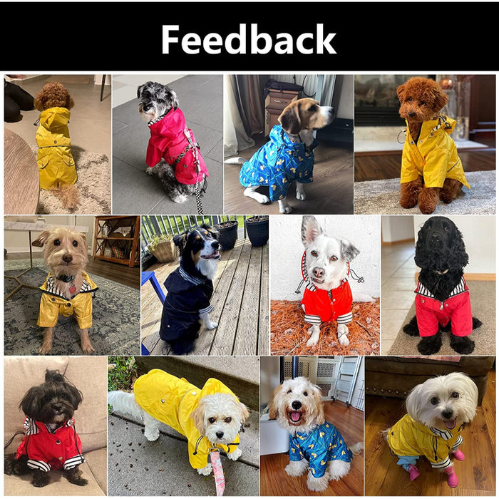 Dog Zip Up Dog Raincoat With Reflective Buttons