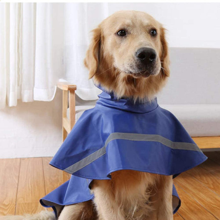 Large Dog Raincoat Adjustable Pet Water Proof Clothes Lightweight Rain Jacket Poncho Hoodies With Strip Reflective