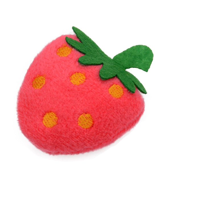 Strawberry Stuffed Squeaky Dog Toy