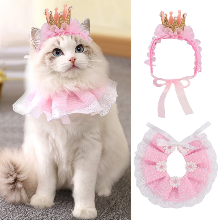 Lace Crown Costume Set For Cat