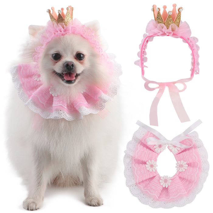 Lace Crown Costume Set For Cat