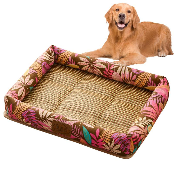 Square Bed With Cooling Mat For Dogs