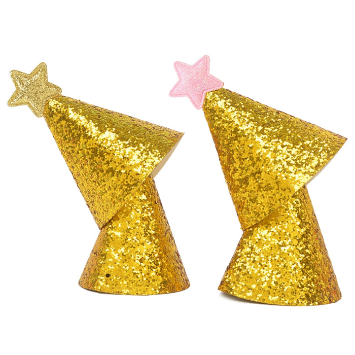 2 Pcs Gold Birthday Hat For Cats