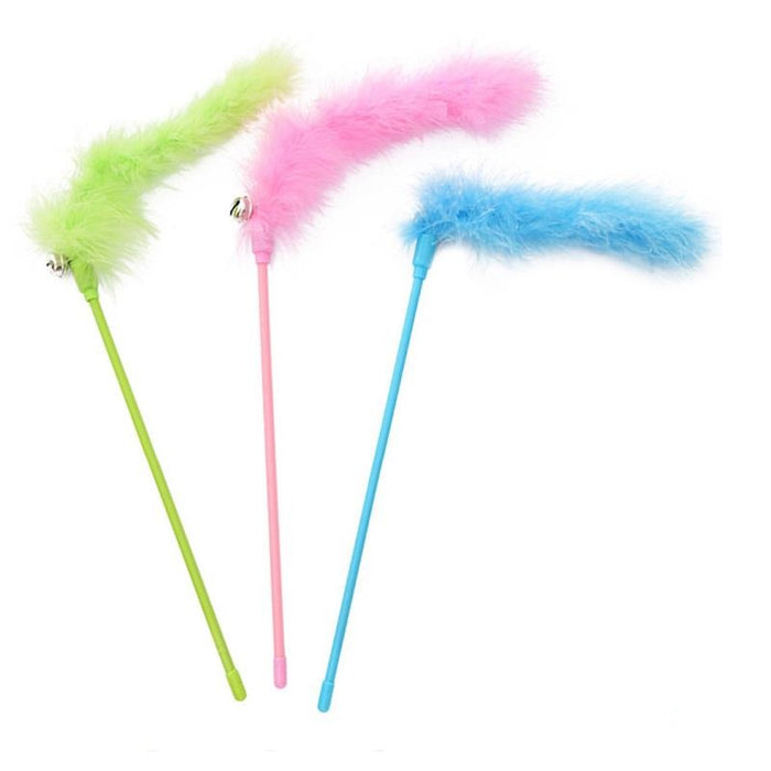 Faux Feather Wand Toys For Cats