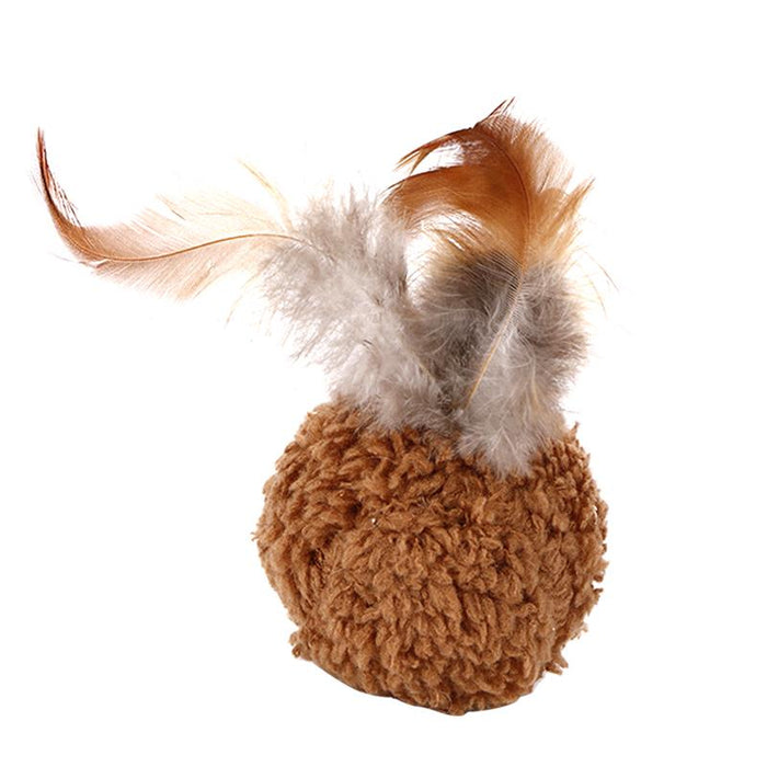 Faux Feather Plush Ball for Cat