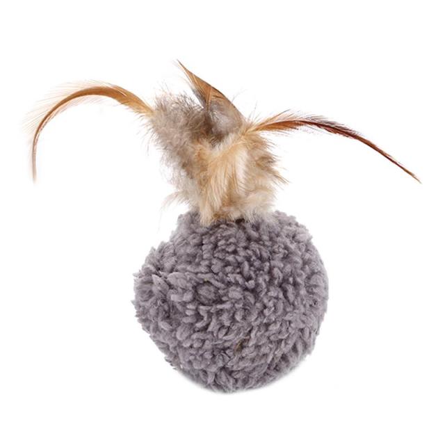 Faux Feather Plush Ball for Cat