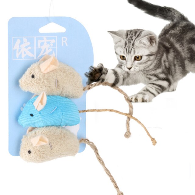 3Pcs Artificial Plush Mouse Catnip Toy For Cats