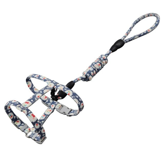 Cute Flower Printed Adjustable Leash For Cats
